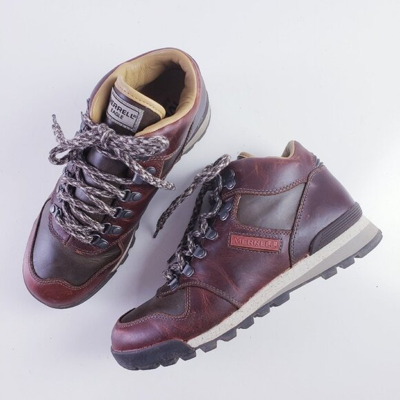 Merrell Womens Size 7 Sunned Eagle Luxe Hiking Boot  Brown Leather Ankle Lace Up - Picture 1 of 10